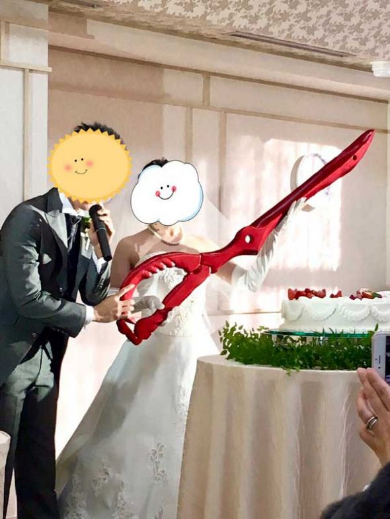 結婚式 片太刀バサミ キルラキル ケーキ入刀