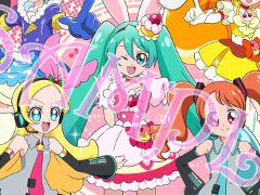 初音ミク キラキラ⭐︎プリキュアアラモード　もふも〜ふブランケット コラボグッズの「もふも～ふブランケット」。 - プリキュアと