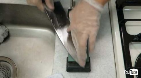 錆びた 包丁 18時間 研いだ結果 切れ味 YouTube