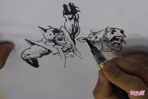 キムジュンギ Kim Jung gi 東京コミコン 東京コミックコンベンション2017 ライブドローイング ぺんてる 筆ペン