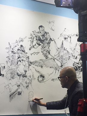 キムジュンギ Kim Jung gi 東京コミコン 東京コミックコンベンション2017 ライブドローイング ぺんてる 筆ペン