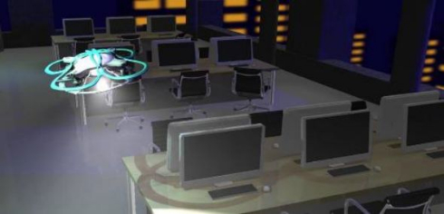 屋内 ドローン オフィス 残業監視