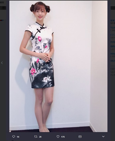 熊江琉唯　チャイナ服　9頭身　パンダ　モデル