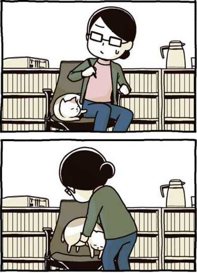 猫 椅子 膝に乗せる 2匹いける かわいい 漫画