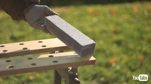 石の塊 石のナイフ 作り方 研磨 YouTube