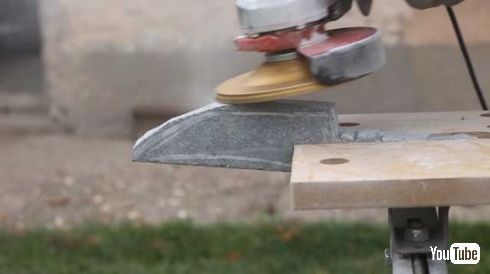 石の塊 石のナイフ 作り方 研磨 YouTube