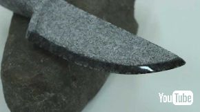 石の塊 石のナイフ 作り方 研磨 YouTube