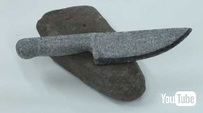 石の塊 石のナイフ 作り方 研磨 YouTube