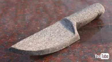 石の塊 石のナイフ 作り方 研磨 YouTube