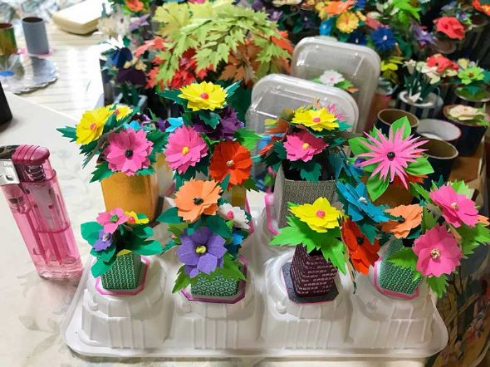 おじいちゃん 作品 折り紙 お花 アート