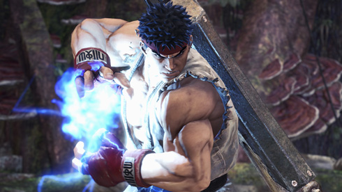 波動拳で戦うリュウ