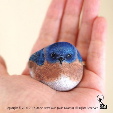 ストーンアート 石 コラボワーク 動物 作品