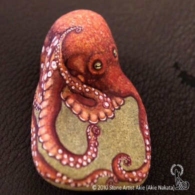 ストーンアート 石 コラボワーク 動物 作品