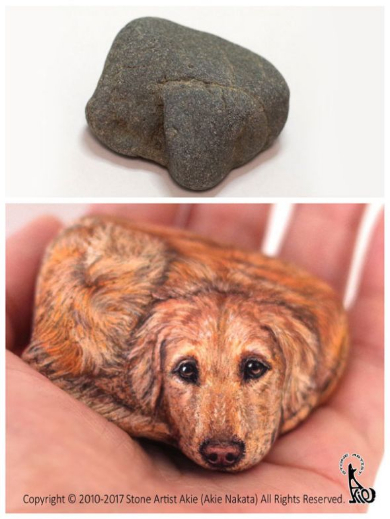 ストーンアート 石 コラボワーク 動物 作品
