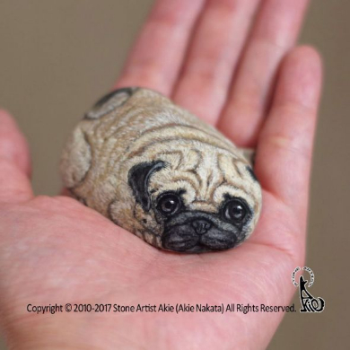 ストーンアート 石 コラボワーク 動物 作品