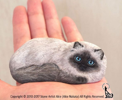 ストーンアート 石 コラボワーク 動物 作品