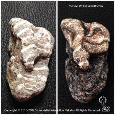 ストーンアート 石 コラボワーク 動物 作品