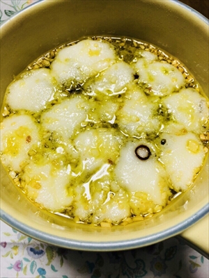 餅 アヒージョ