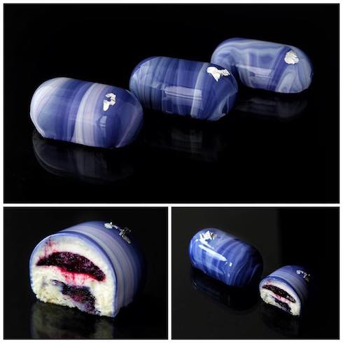 kseniapenkina アートケーキ ムースケーキ ブラックベリーとカシス