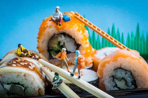 巻き寿司のミニチュア写真