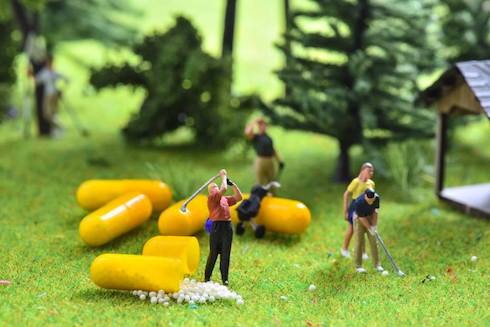 ゴルフのミニチュア写真
