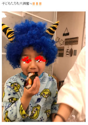 辻希美　杉浦太陽　鬼　節分の日　コスプレ