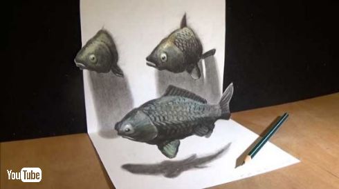 浮いて見える 3D アート イラスト vamosart