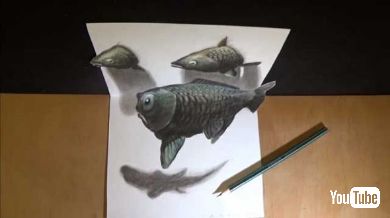 浮いて見える 3D アート イラスト vamosart