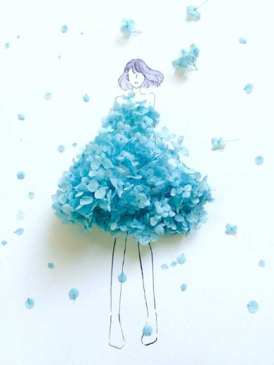 花 イラスト アート ドレス Twitter