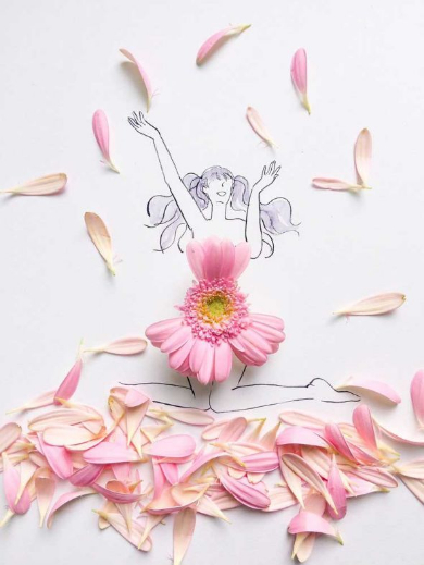 花 イラスト アート ドレス Twitter