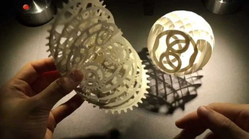 ポップアップカード 歯車 アート 月本せいじ