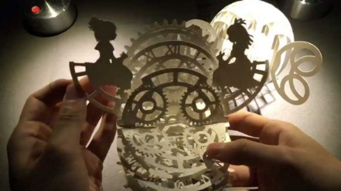 ポップアップカード 歯車 アート 月本せいじ