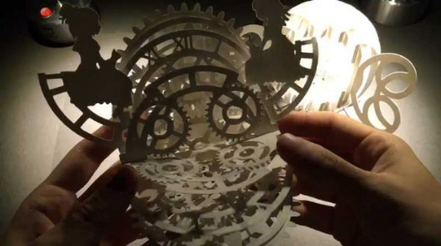 ポップアップカード 歯車 アート 月本せいじ