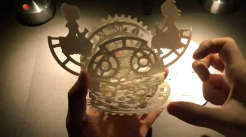 ポップアップカード 歯車 アート 月本せいじ