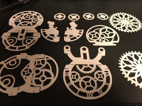 ポップアップカード 歯車 アート 月本せいじ