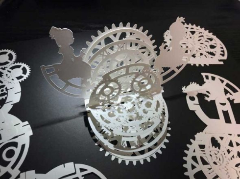 ポップアップカード 歯車 アート 月本せいじ