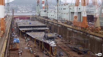 三菱重工 豪華客船 タイムラプス