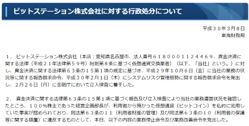 仮想通貨 コインチェック 行政処分