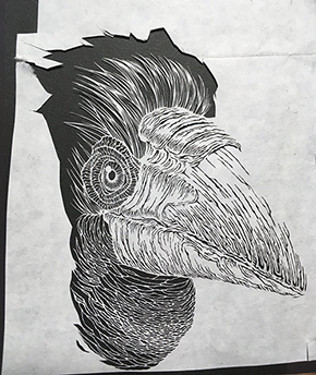 オウムガイ 切り絵