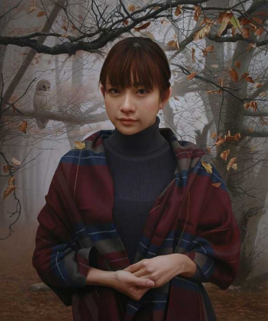 油絵 絵画 写実的 写真みたい 女性