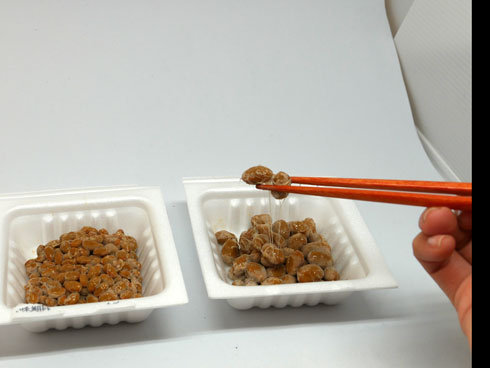 納豆を食べるところ
