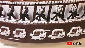 猫がくるくる動き出す　ゾートロープ型ケーキがかわいい