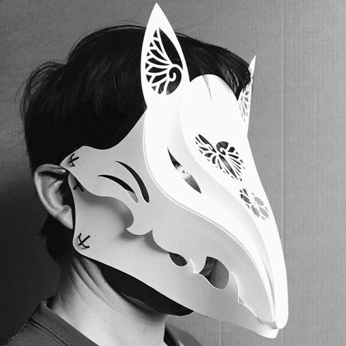 狐面　フルフェイス　アゴ　動く　林たけお