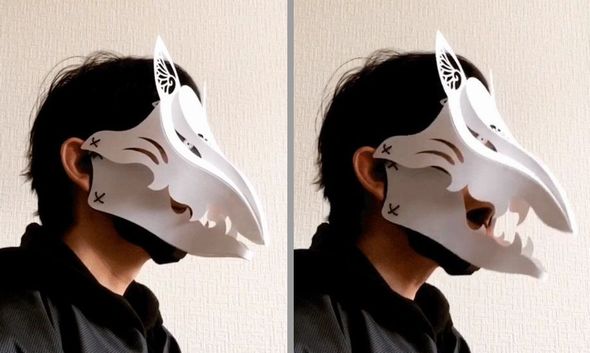 狐面　フルフェイス　アゴ　動く　林たけお