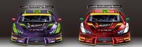 「エヴァRT初号機 ランボルギーニGT3」と「エヴァRT弐号機 ランボルギーニGT3」
