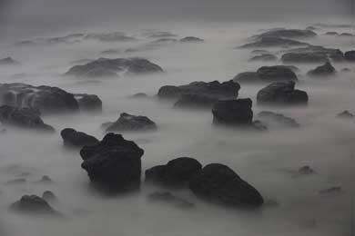 雲海 写真 大洗磯前神社 神磯の鳥居 撮って出し