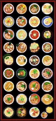 ZIMA ドット絵 ラーメン