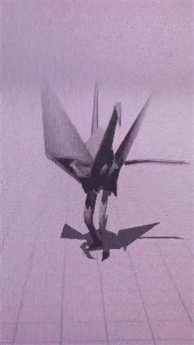 踊る 3D鶴