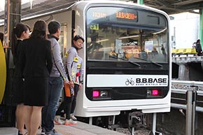 B.B.BASE JR東日本 輪行 サイクリスト 両国