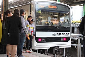 B.B.BASE JR東日本 輪行 サイクリスト 両国
